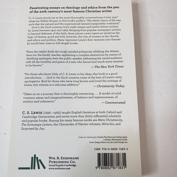 C S Lewis God in the Dock Book PB Christian Non Fiction Eerdmans Publishing - Picture 3 of 9